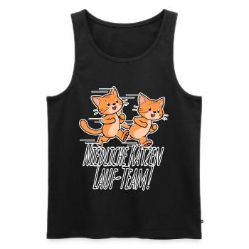 Cute Cats Running Team! - Men's Premium Organic Tank Top - black - Front - AI Model Male 178 light (178cm)