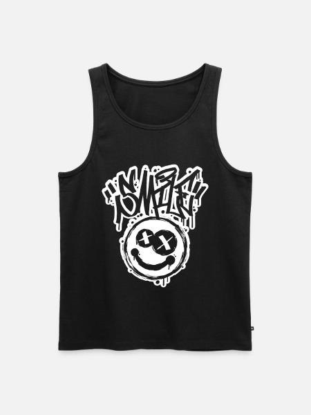 Smile Face Graphitti Letters - Men's Premium Organic Tank Top - black