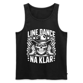 Line Dance Skull Cowboy - Men's Premium Organic Tank Top - black - Front - AI Model Male 178 light (178cm)