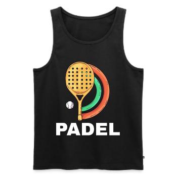 Ich kann kein Padel haben - Männer Premium Bio Tank Top - Schwarz - Vorne - Michal (187cm)