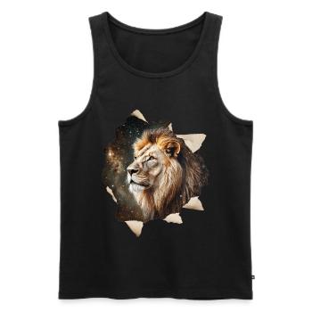 Löwe - Männer Premium Bio Tank Top - Schwarz - Vorne - Michal (187cm)
