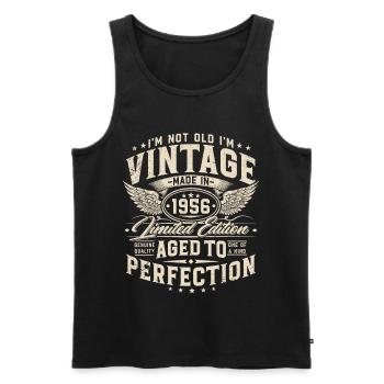 Cadeau rétro vintage pour le 70e anniversaire de 1956 - Débardeur bio Premium Homme - noir - Devant - Michal (187cm)