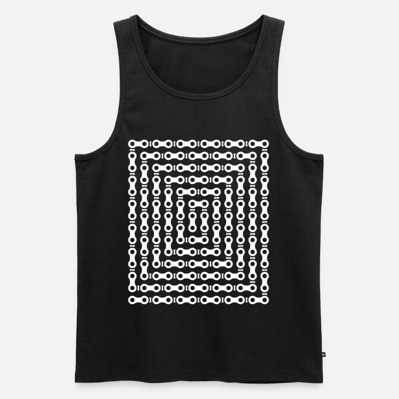 Fahrradketten-Labyrinthmuster - Männer Premium Bio Tank Top - Schwarz