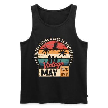 Besonderes Jubiläum mit diesem Entwurf Mai 1972 - Männer Premium Bio Tank Top - Schwarz - Vorne - Michal (187cm)