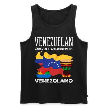 Venezuela Flagge Stolz & Heimat Venezuela - Männer Premium Bio Tank Top - Schwarz - Vorne - Michal (187cm)