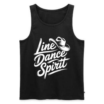 Line Dance Spirit: Western Rhythm - Débardeur bio Premium Homme - noir - Devant - AI Model Male 178 light (178cm)