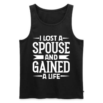 Lost Spouse - Gained Life - Men's Premium Organic Tank Top - black - Front - Michal (187cm)