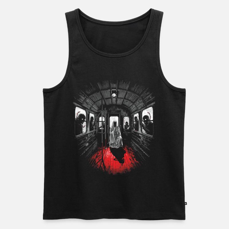 Midnight passenger – Ghost train - Männer Premium Bio Tank Top - Schwarz