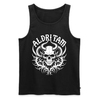 Corne tribale de crâne de flamme - Débardeur bio Premium Homme - noir - Devant - Michal (187cm)