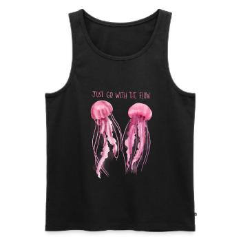 Qualle - Männer Premium Bio Tank Top - Schwarz - Vorne - AI Model Male 178 light (178cm)