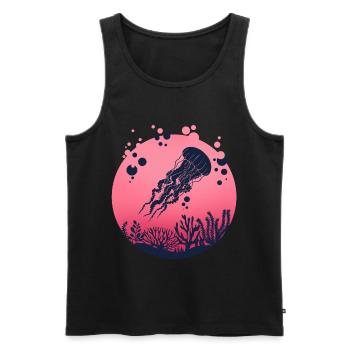 Qualle - Männer Premium Bio Tank Top - Schwarz - Vorne - AI Model Male 178 light (178cm)