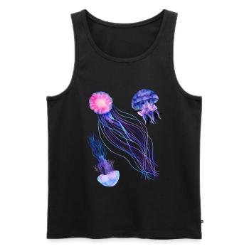 Qualle - Männer Premium Bio Tank Top - Schwarz - Vorne - AI Model Male 178 light (178cm)