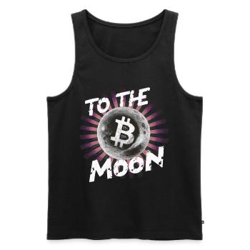 to the moon coin crypto - Men's Premium Organic Tank Top - black - Front - AI Model Male 178 light (178cm)