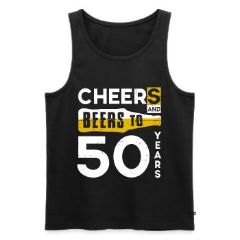 Prost und Bier zu 50 Jahren Shirt lustiges Trinken - Männer Premium Bio Tank Top - Schwarz - Vorne - Michal (187cm)