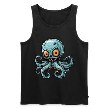 Oktopus Halloween Lustig Zombie - Männer Premium Bio Tank Top - Schwarz - Vorne - Michal (187cm)