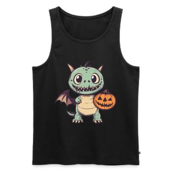 Drache Halloween Lustig Zombie - Männer Premium Bio Tank Top - Schwarz - Vorne - Michal (187cm)