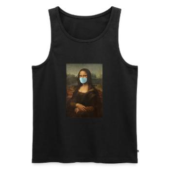 Mona Lisa Munschutz Corona Virus 2020 - Débardeur bio Premium Homme - noir - Devant - AI Model Male 178 light (178cm)