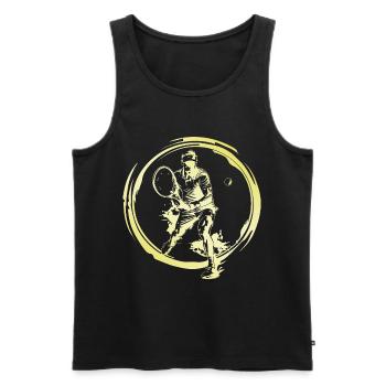 Tennis Spieler - Männer Premium Bio Tank Top - Schwarz - Vorne - Michal (187cm)
