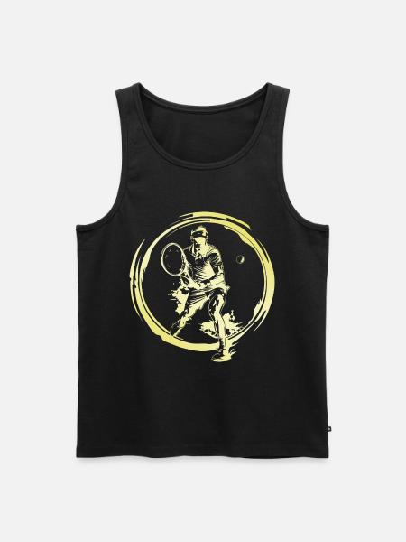Tennis Spieler - Männer Premium Bio Tank Top - Schwarz