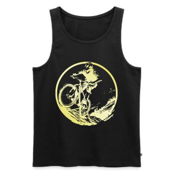 Mountain Bike Bicycle Man - Men's Premium Organic Tank Top - black - Front - AI Model Male 178 light (178cm)