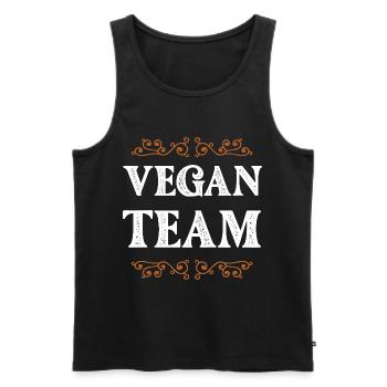 Vegan Team - Männer Premium Bio Tank Top - Schwarz - Vorne - AI Model Male 178 light (178cm)