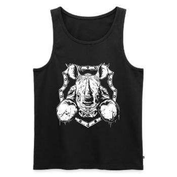 Rhino Boxer Fighter - Débardeur bio Premium Homme - noir - Devant - Michal (187cm)