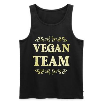 Vegan Team - Männer Premium Bio Tank Top - Schwarz - Vorne - AI Model Male 178 light (178cm)