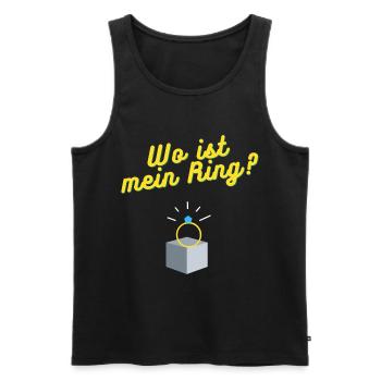 Wo ist mein Ring? - Männer Premium Bio Tank Top - Schwarz - Vorne - AI Model Male 178 light (178cm)