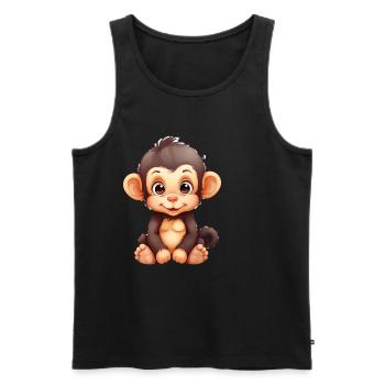 Bébé chimpanzé mignon - Débardeur bio Premium Homme - noir - Devant - Michal (187cm)