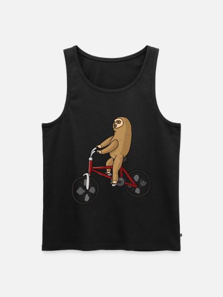 Fahrrad Fahren Faultier - Männer Premium Bio Tank Top - Schwarz