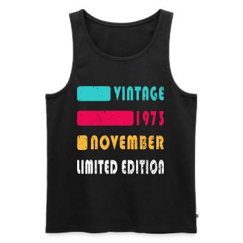 Novembre 1973 Vintage anniversaire Vintage cadeau - Débardeur bio Premium Homme - noir - Devant - Michal (187cm)