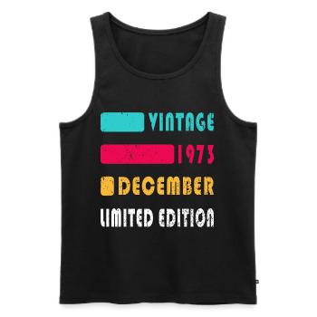 December 1973 Vintage Birthday Vintage Gift - Men's Premium Organic Tank Top - black - Front - Michal (187cm)