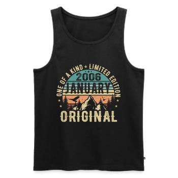 Birthday Gift January 2006 - January 2006 - Men's Premium Organic Tank Top - black - Front - Michal (187cm)