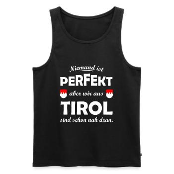 Perfekt aus Tirol - Männer Premium Bio Tank Top - Schwarz - Vorne - Michal (187cm)