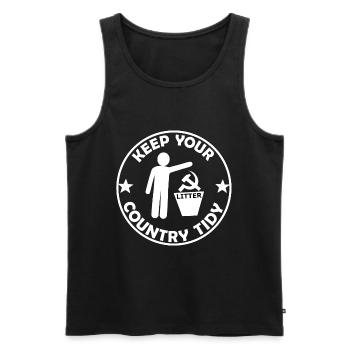 Haltet die Umwelt rein - Männer Premium Bio Tank Top - Schwarz - Vorne - Michal (187cm)