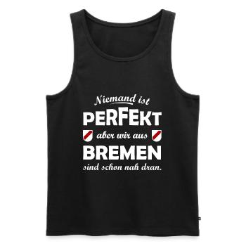 Perfekt aus Bremen - Männer Premium Bio Tank Top - Schwarz - Vorne - Michal (187cm)