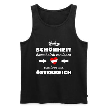 Schönheit aus Österreich - Männer Premium Bio Tank Top - Schwarz - Vorne - Michal (187cm)