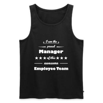 Der Manager - Männer Premium Bio Tank Top - Schwarz - Vorne - Michal (187cm)