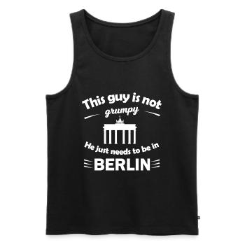 Daheim in Berlin - Männer Premium Bio Tank Top - Schwarz - Vorne - AI Model Male 178 light (178cm)