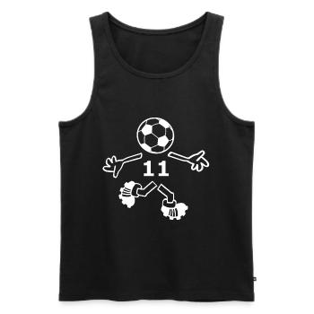 Le footballeur avec l’équipe - Débardeur bio Premium Homme - noir - Devant - Michal (187cm)