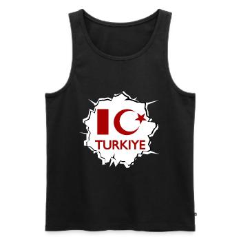 Turkey Love - Men's Premium Organic Tank Top - black - Front - Michal (187cm)