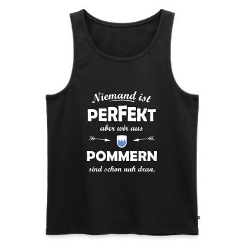 Die Provinz Pommern - Männer Premium Bio Tank Top - Schwarz - Vorne - Michal (187cm)