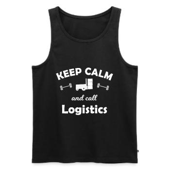 Call the forklift driver - Men's Premium Organic Tank Top - black - Front - AI Model Male 178 light (178cm)
