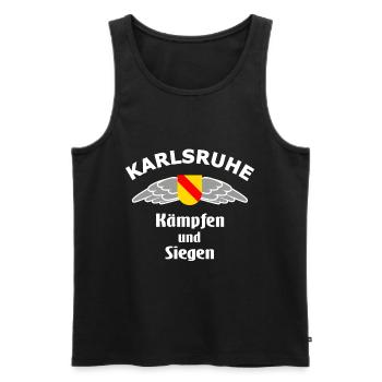 Zuhause in Karlsruhe - Männer Premium Bio Tank Top - Schwarz - Vorne - Michal (187cm)