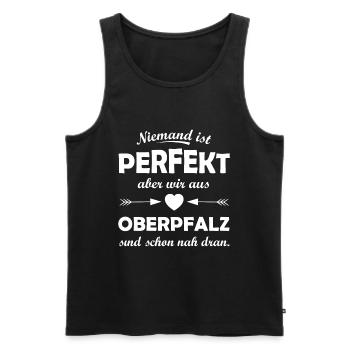 Die Oberpfälzer - Männer Premium Bio Tank Top - Schwarz - Vorne - AI Model Male 178 light (178cm)
