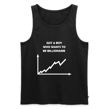 Share prices - Men's Premium Organic Tank Top - black - Front - AI Model Male 178 light (178cm)