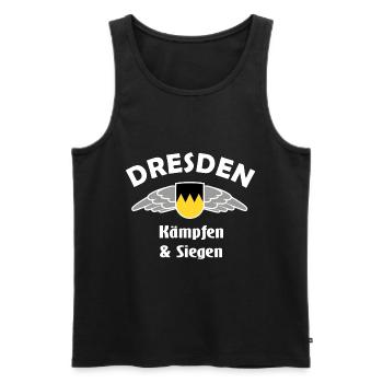 Dresde à l’est - Débardeur bio Premium Homme - noir - Devant - Michal (187cm)