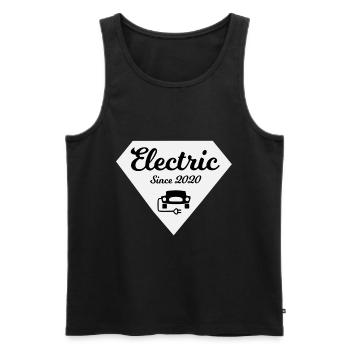 La révolution électrique - Débardeur bio Premium Homme - noir - Devant - AI Model Male 178 light (178cm)
