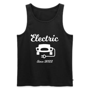Électrique depuis 2022 - Débardeur bio Premium Homme - noir - Devant - AI Model Male 178 light (178cm)