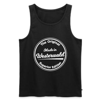 Daheim im Westerwald - Männer Premium Bio Tank Top - Schwarz - Vorne - AI Model Male 178 light (178cm)